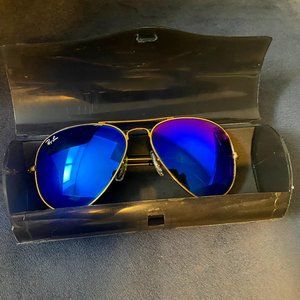 Ray-Ban Blue Lens Aviator Sunglasses